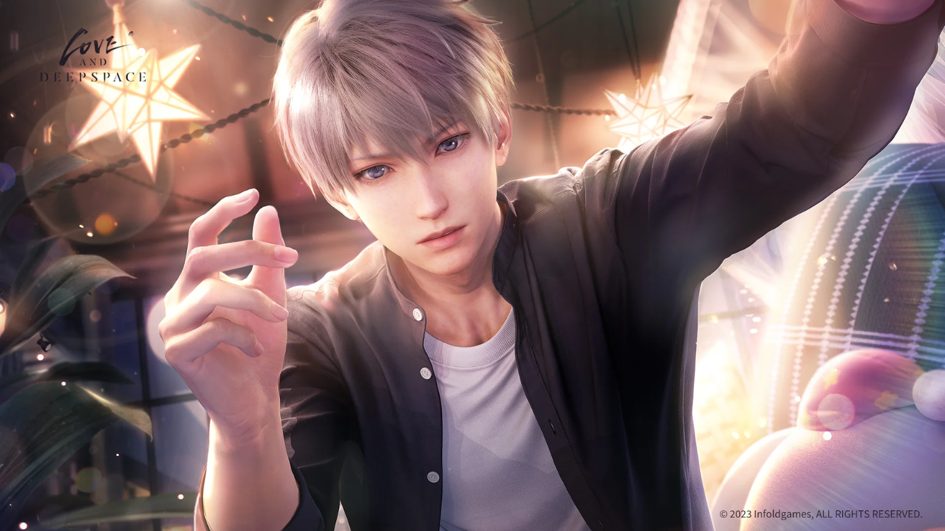 Xavier from Love and Deepspace, the sleepy, soft otome boyfriend with quiet devotion and hidden protective power.