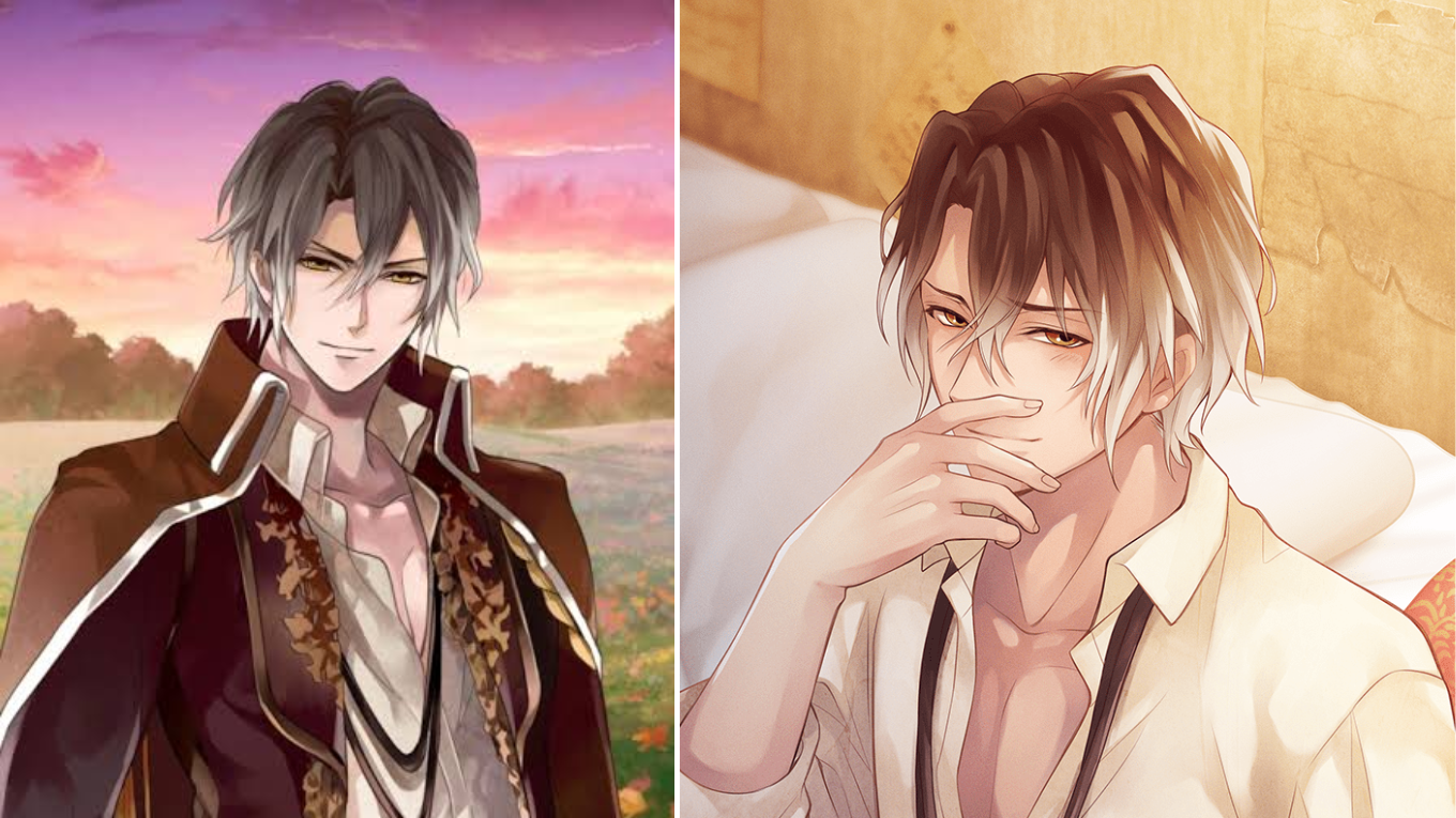Leonardo da Vinci from Ikemen Vampire, the charming immortal genius love interest with old-world seductive charm.